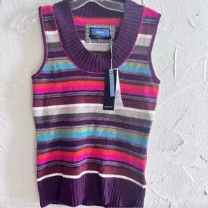 Striped Mexx Lambs Wool Vest Size Small NWT